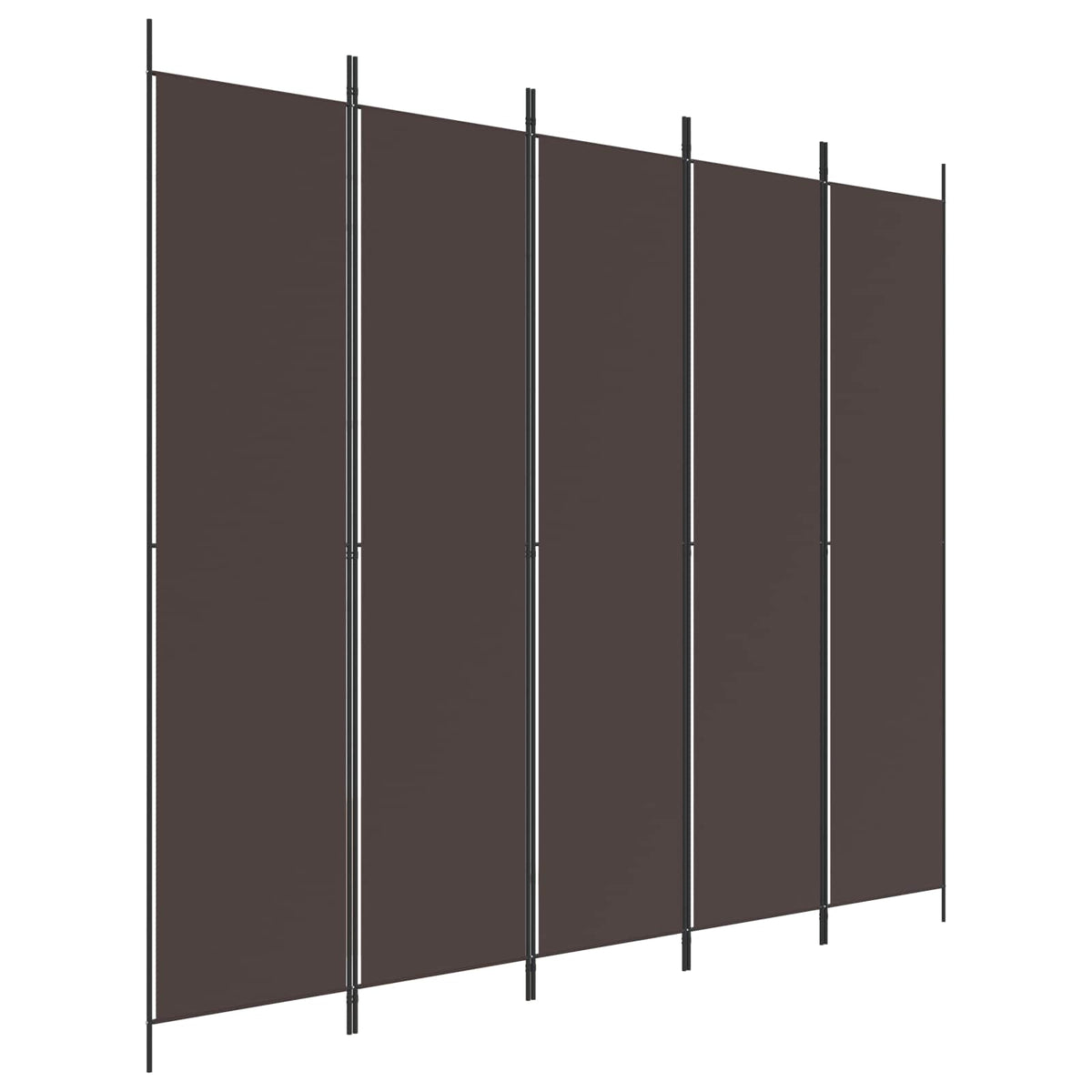 5-tlg. Paravent Braun 250x220 cm Stoff