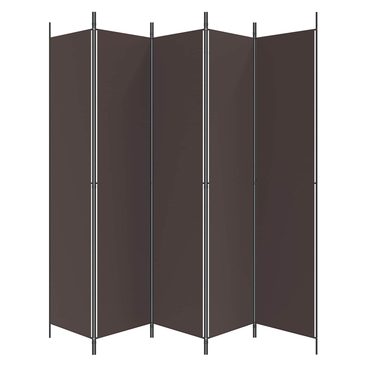 5-tlg. Paravent Braun 250x220 cm Stoff