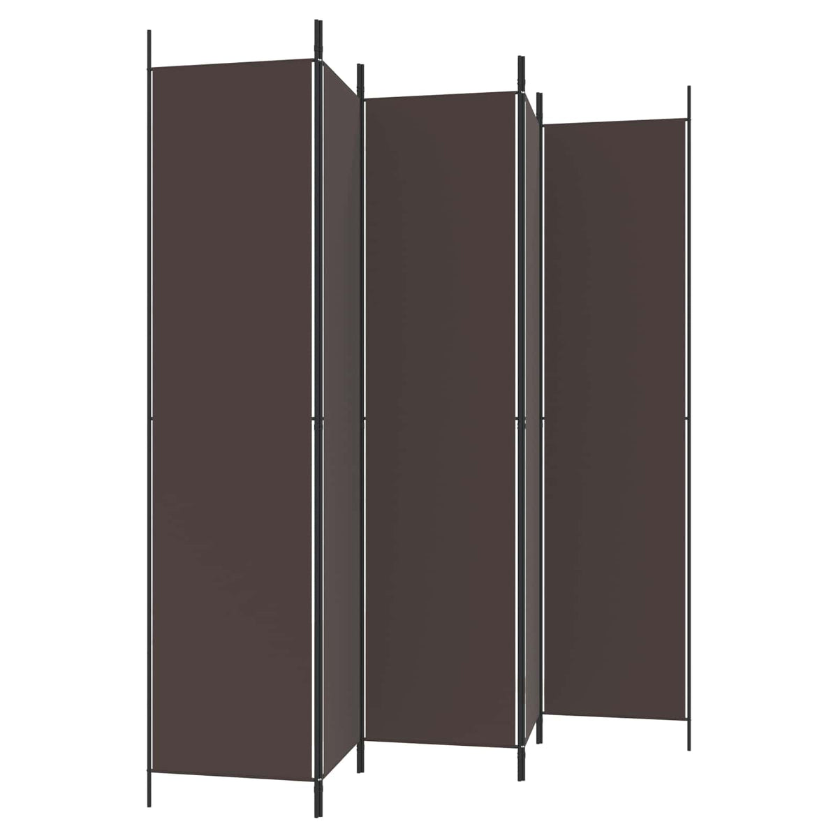 5-tlg. Paravent Braun 250x220 cm Stoff