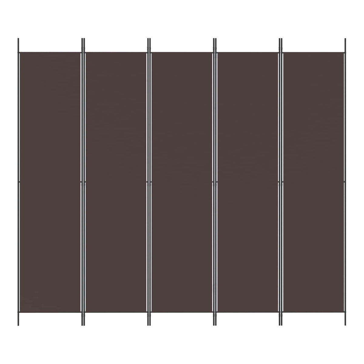 5-tlg. Paravent Braun 250x220 cm Stoff