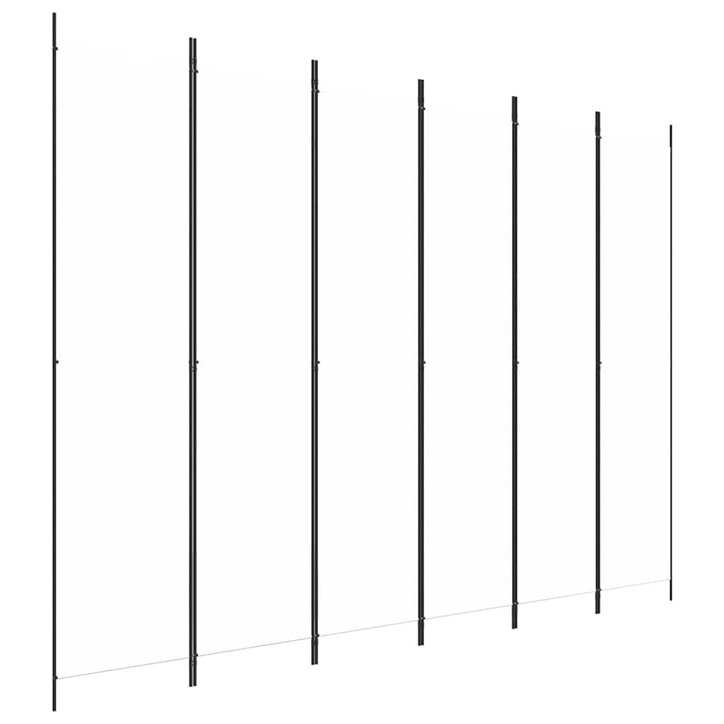 6-tlg. Paravent Weiß 300x220 cm Stoff