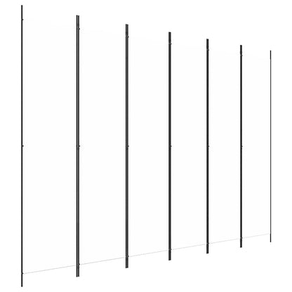 6-tlg. Paravent Weiß 300x220 cm Stoff