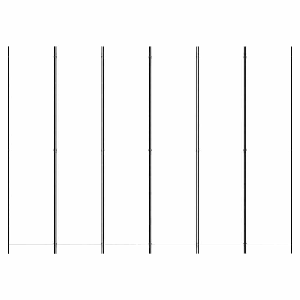 6-tlg. Paravent Weiß 300x220 cm Stoff