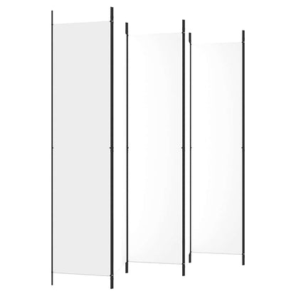 6-tlg. Paravent Weiß 300x220 cm Stoff