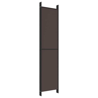 6-tlg. Paravent Braun 300x220 cm Stoff