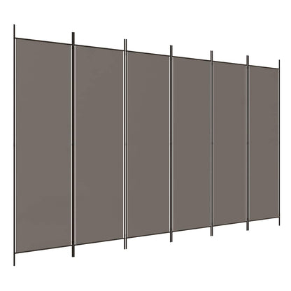 6-tlg. Paravent Anthrazit 300x220 cm Stoff