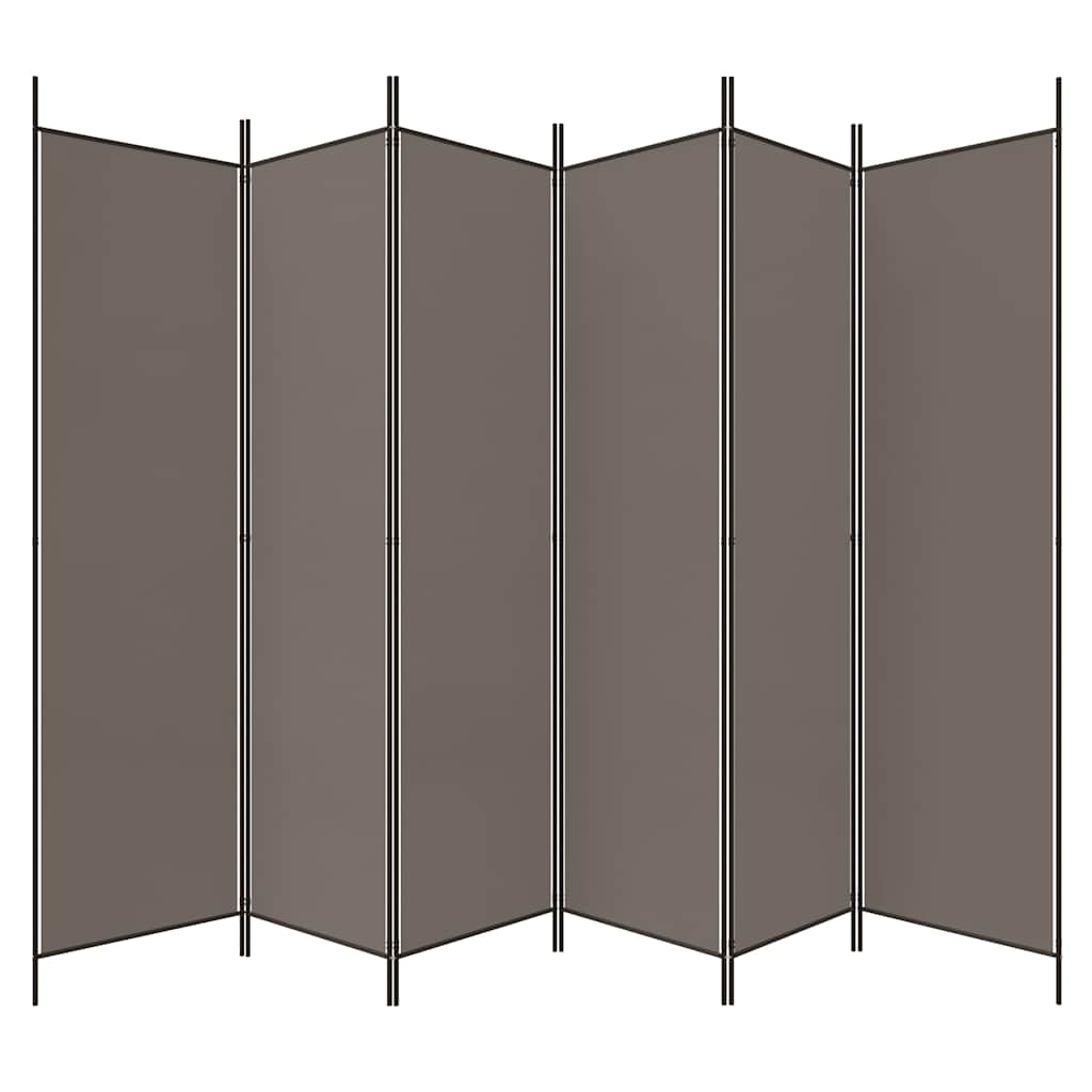 6-tlg. Paravent Anthrazit 300x220 cm Stoff