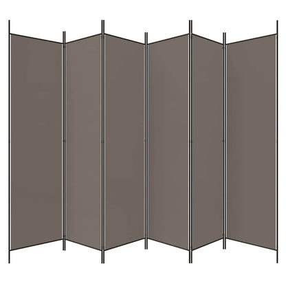 6-tlg. Paravent Anthrazit 300x220 cm Stoff