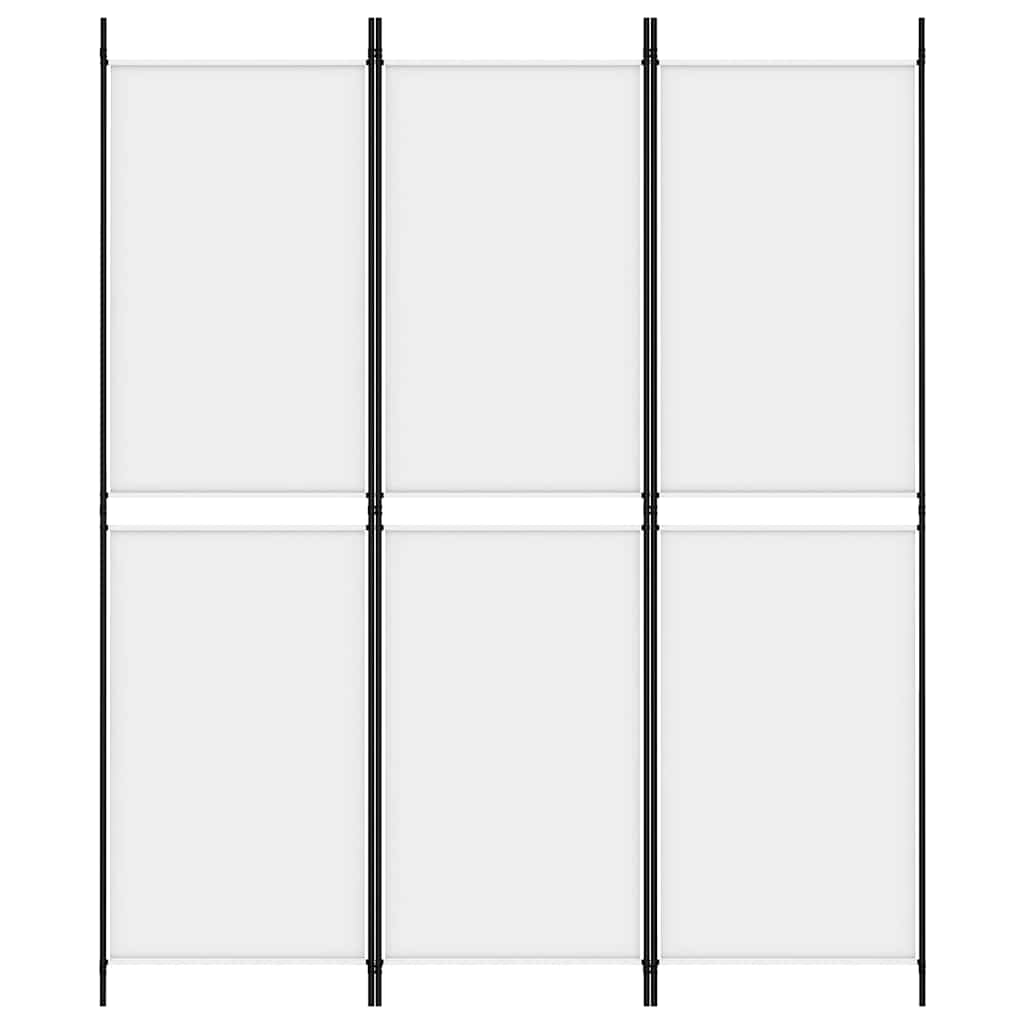 3-tlg. Paravent Weiß 150x180 cm Stoff