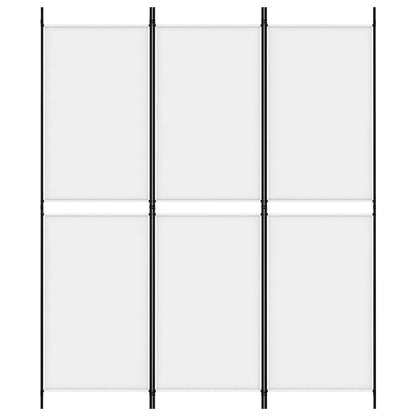 3-tlg. Paravent Weiß 150x180 cm Stoff