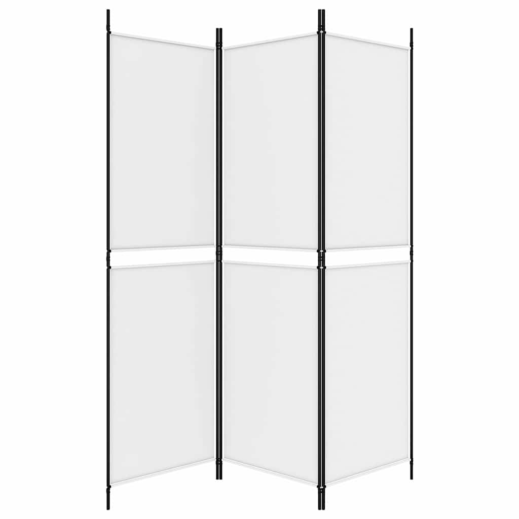 3-tlg. Paravent Weiß 150x180 cm Stoff
