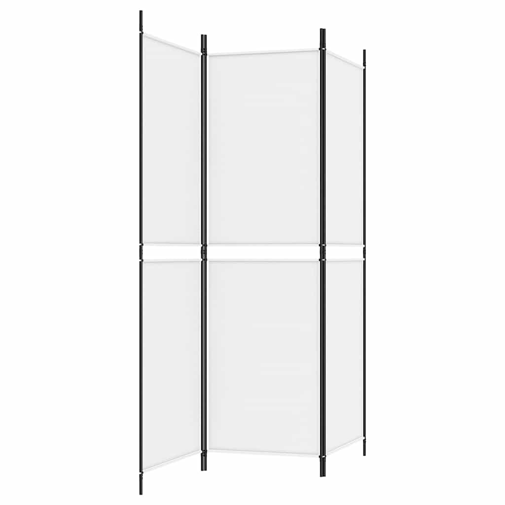 3-tlg. Paravent Weiß 150x180 cm Stoff