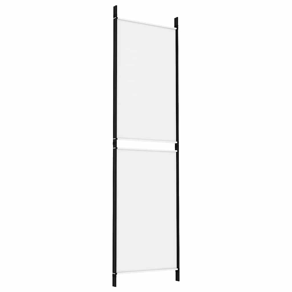 3-tlg. Paravent Weiß 150x180 cm Stoff