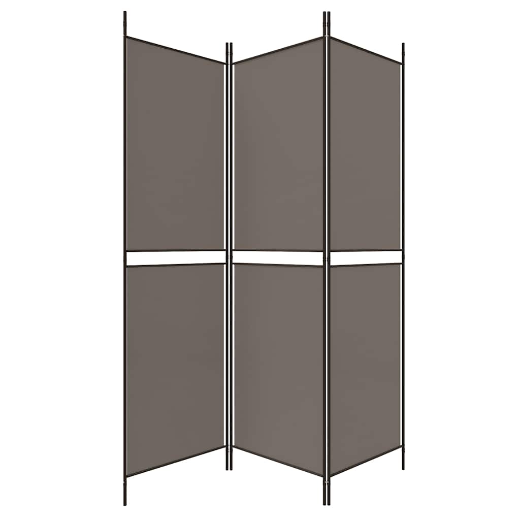 3-tlg. Paravent Anthrazit 150x180 cm Stoff