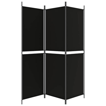 3-tlg. Paravent Schwarz 150x180 cm Stoff