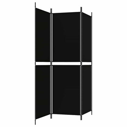 3-tlg. Paravent Schwarz 150x180 cm Stoff