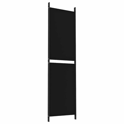 3-tlg. Paravent Schwarz 150x180 cm Stoff