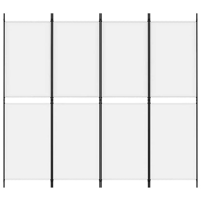 4-tlg. Paravent Weiß 200x180 cm Stoff