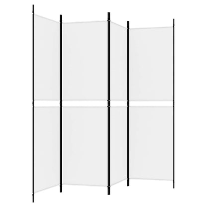 4-tlg. Paravent Weiß 200x180 cm Stoff