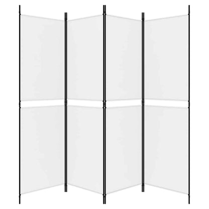 4-tlg. Paravent Weiß 200x180 cm Stoff
