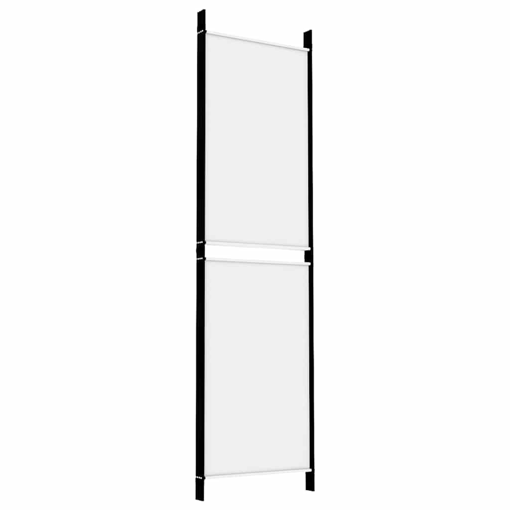 4-tlg. Paravent Weiß 200x180 cm Stoff