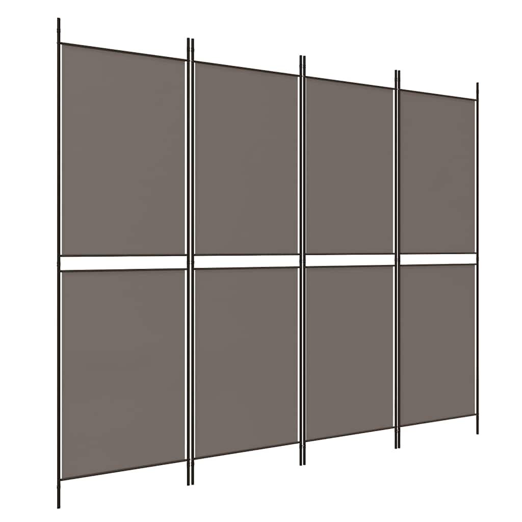 4-tlg. Paravent Anthrazit 200x180 cm Stoff