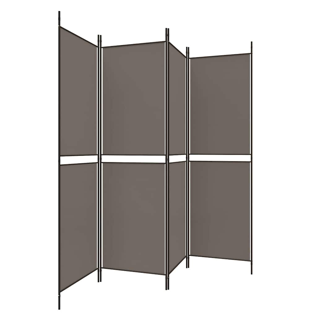 4-tlg. Paravent Anthrazit 200x180 cm Stoff