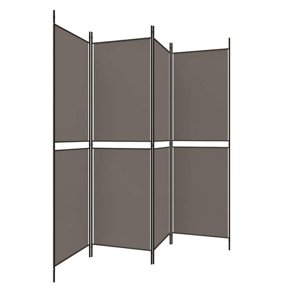 4-tlg. Paravent Anthrazit 200x180 cm Stoff