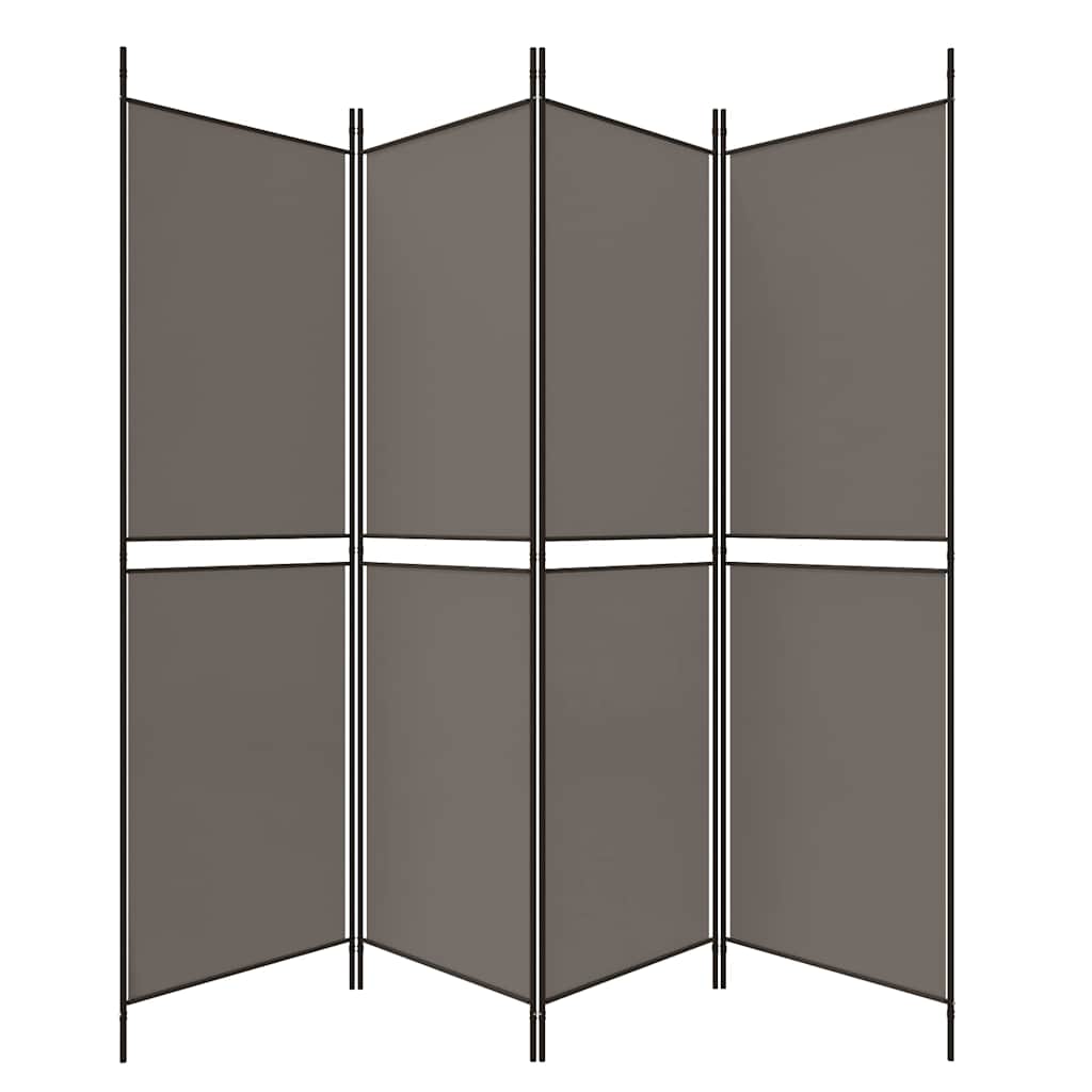4-tlg. Paravent Anthrazit 200x180 cm Stoff