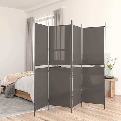 4-tlg. Paravent Anthrazit 200x180 cm Stoff