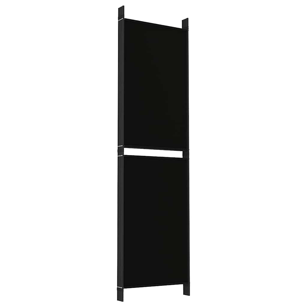 5-tlg. Paravent Schwarz 250x180 cm Stoff