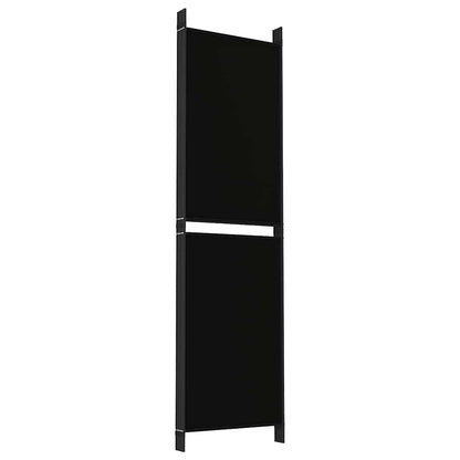 5-tlg. Paravent Schwarz 250x180 cm Stoff
