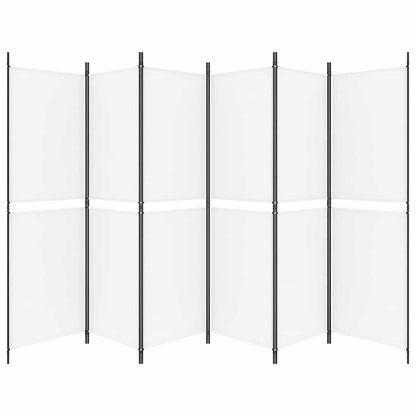 6-tlg. Paravent Weiß 300x180 cm Stoff