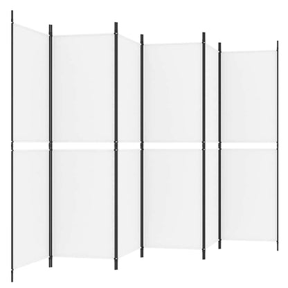 6-tlg. Paravent Weiß 300x180 cm Stoff