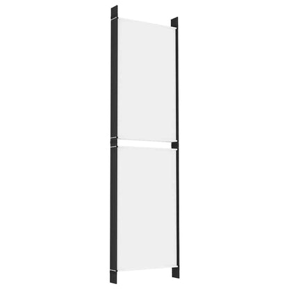 6-tlg. Paravent Weiß 300x180 cm Stoff