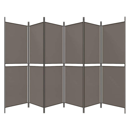 6-tlg. Paravent Anthrazit 300x180 cm Stoff
