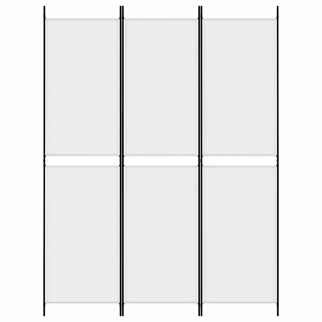 3-tlg. Paravent Weiß 150x200 cm Stoff