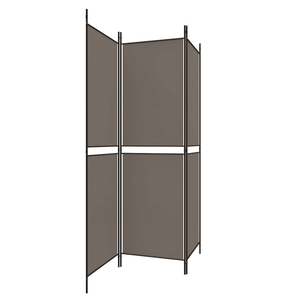 3-tlg. Paravent Anthrazit 150x200 cm Stoff