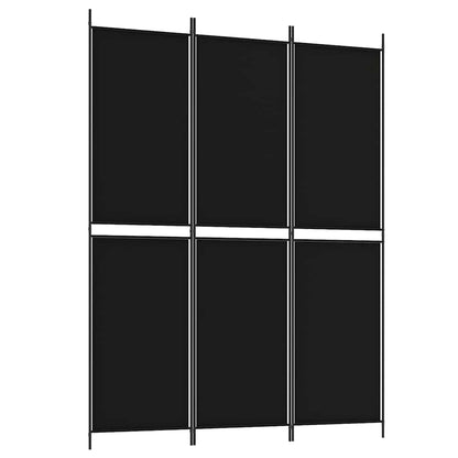 3-tlg. Paravent Schwarz 150x200 cm Stoff