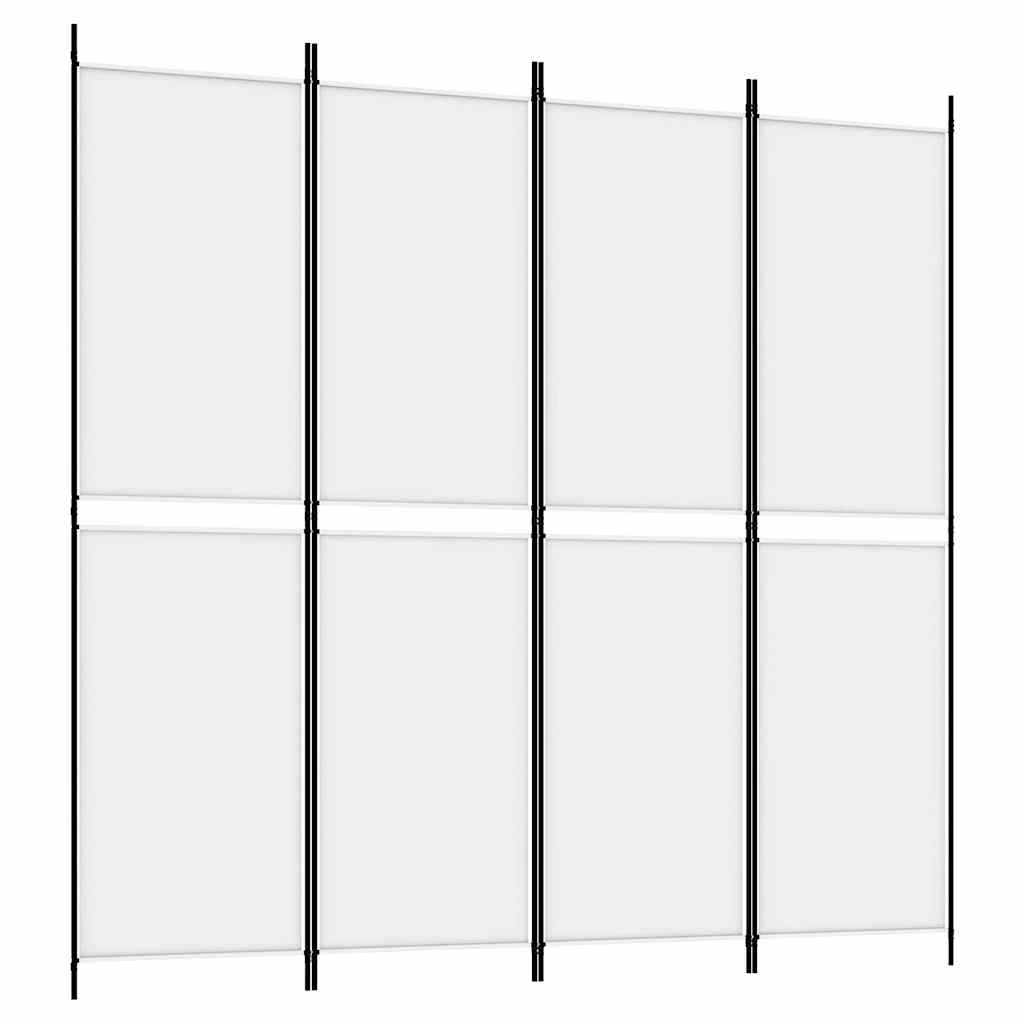 4-tlg. Paravent Weiß 200x200 cm Stoff