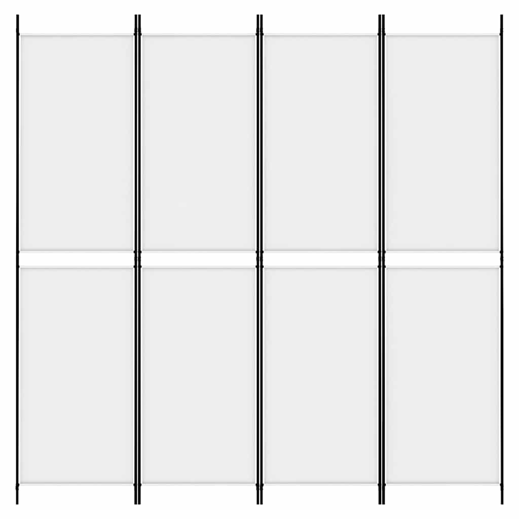 4-tlg. Paravent Weiß 200x200 cm Stoff
