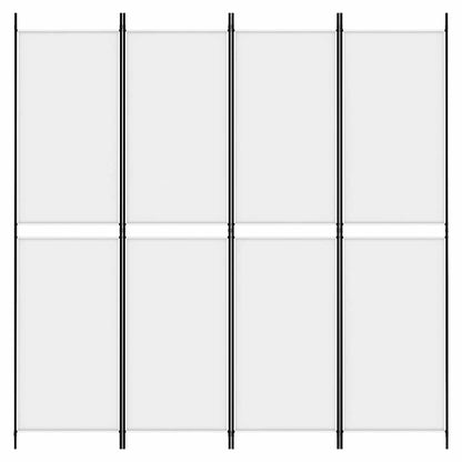 4-tlg. Paravent Weiß 200x200 cm Stoff