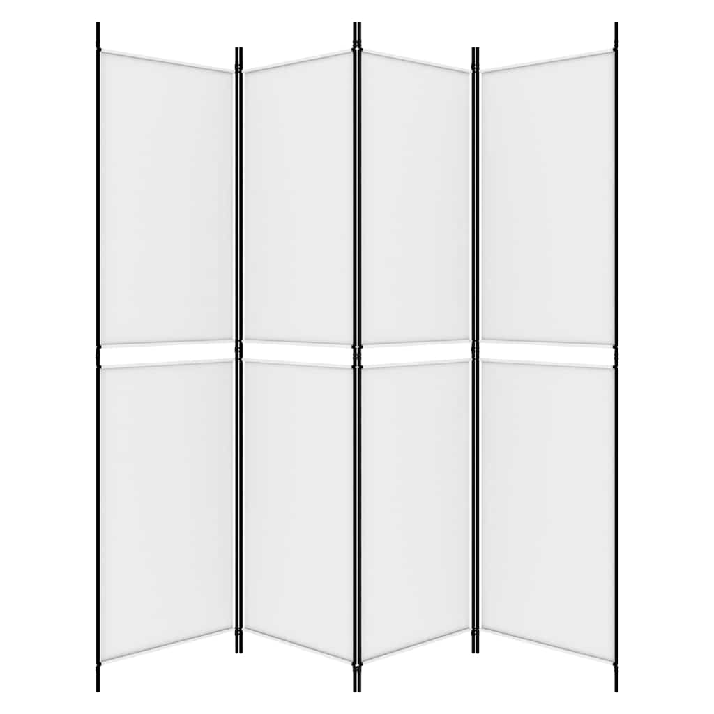 4-tlg. Paravent Weiß 200x200 cm Stoff