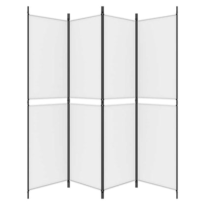 4-tlg. Paravent Weiß 200x200 cm Stoff