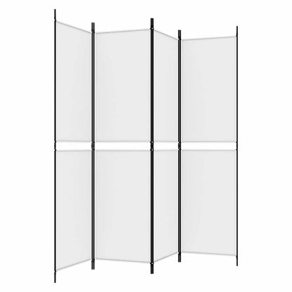 4-tlg. Paravent Weiß 200x200 cm Stoff