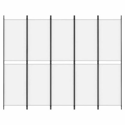 5-tlg. Paravent Weiß 250x200 cm Stoff