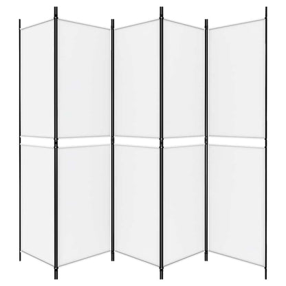 5-tlg. Paravent Weiß 250x200 cm Stoff