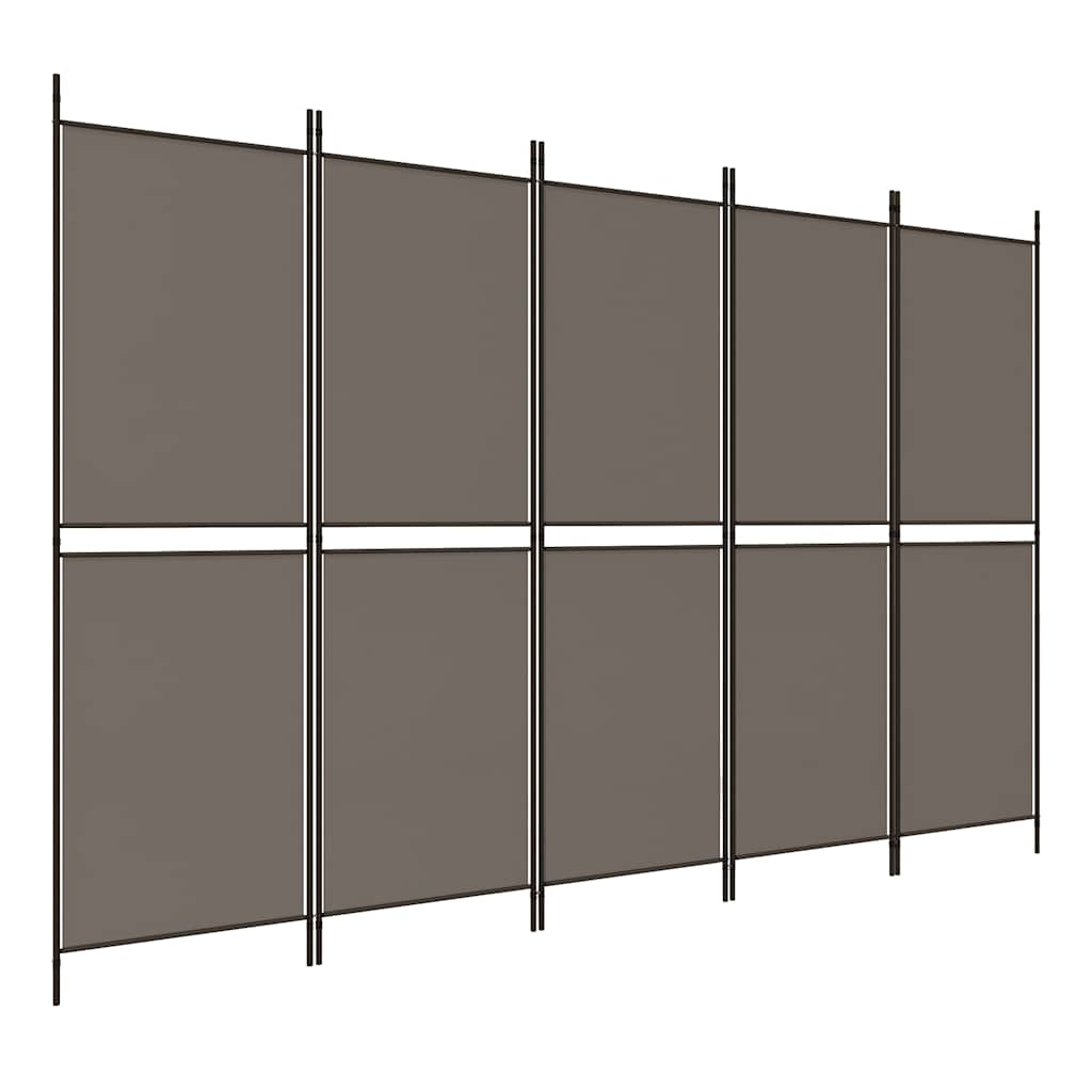 5-tlg. Paravent Anthrazit 250x200 cm Stoff