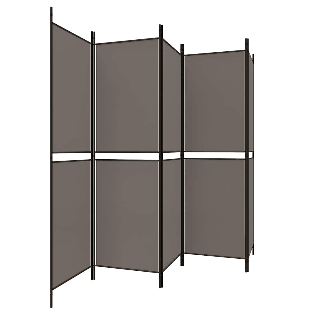 5-tlg. Paravent Anthrazit 250x200 cm Stoff