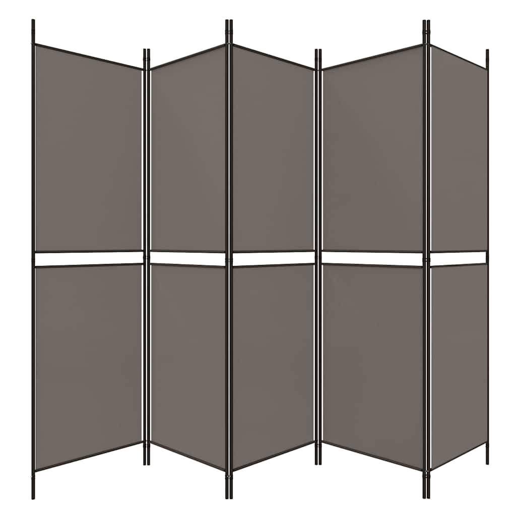 5-tlg. Paravent Anthrazit 250x200 cm Stoff